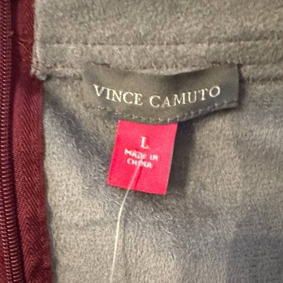 NWT! Vince Camino Women's Maroon Faux Leather Skirt Size Large - Picture 3 of 9